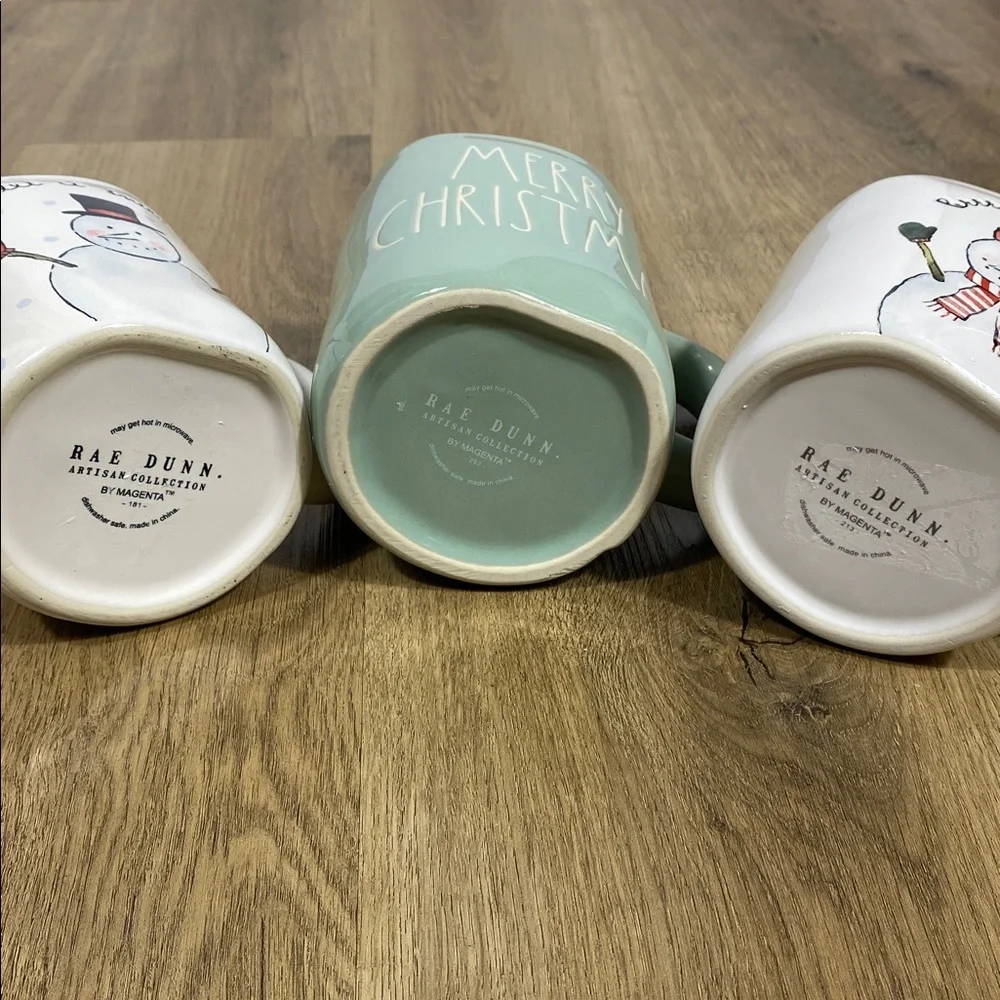 3 Rae Dunn Artisan Collection by Magenta Christmas mugs